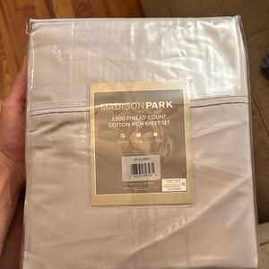 Madison Park Silver Cotton Rich Sheet Set